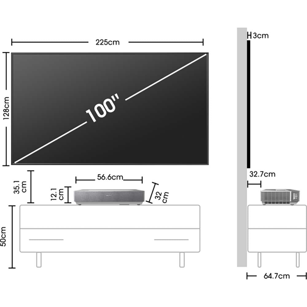 Televizor Laser Smart HISENSE 100L5HD, Ultra HD 4K, 254cm