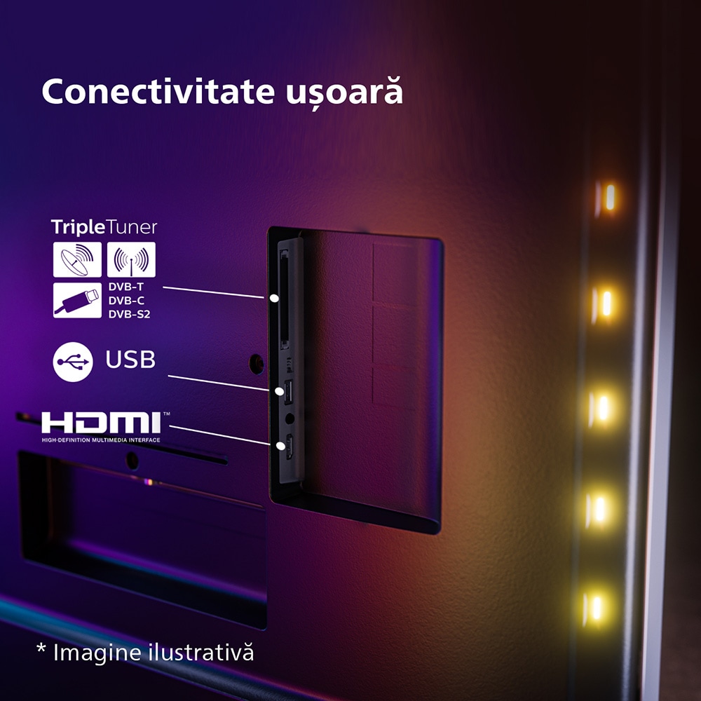 Televizor LED Smart PHILIPS 43PUS8818, Ultra HD 4K, HDR10+, 108cm