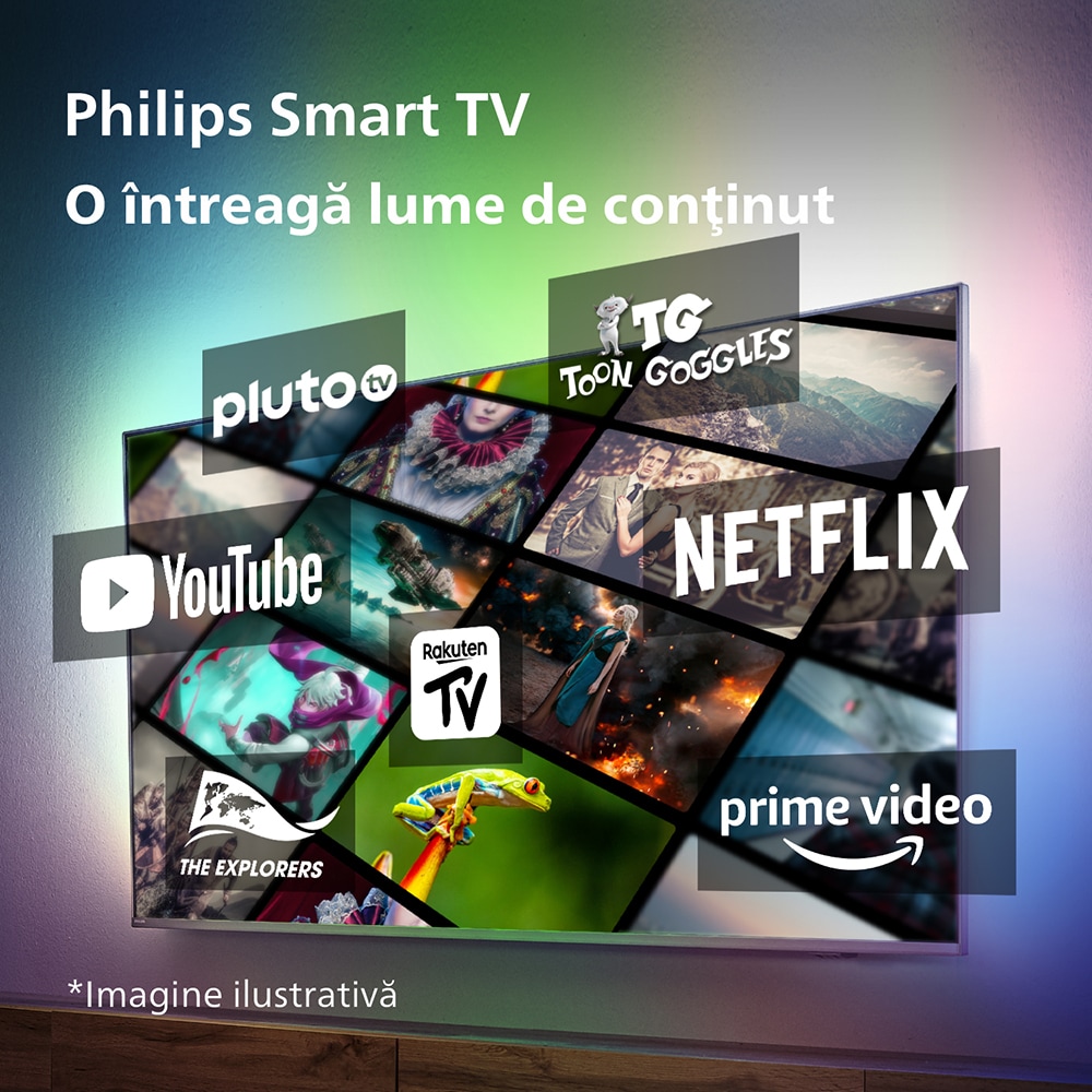 Televizor LED Smart PHILIPS 50PUS7608, Ultra HD 4K, HDR10, 126cm