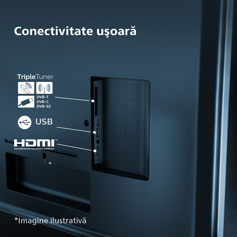 Televizor LED Smart PHILIPS 50PUS7608, Ultra HD 4K, HDR10, 126cm