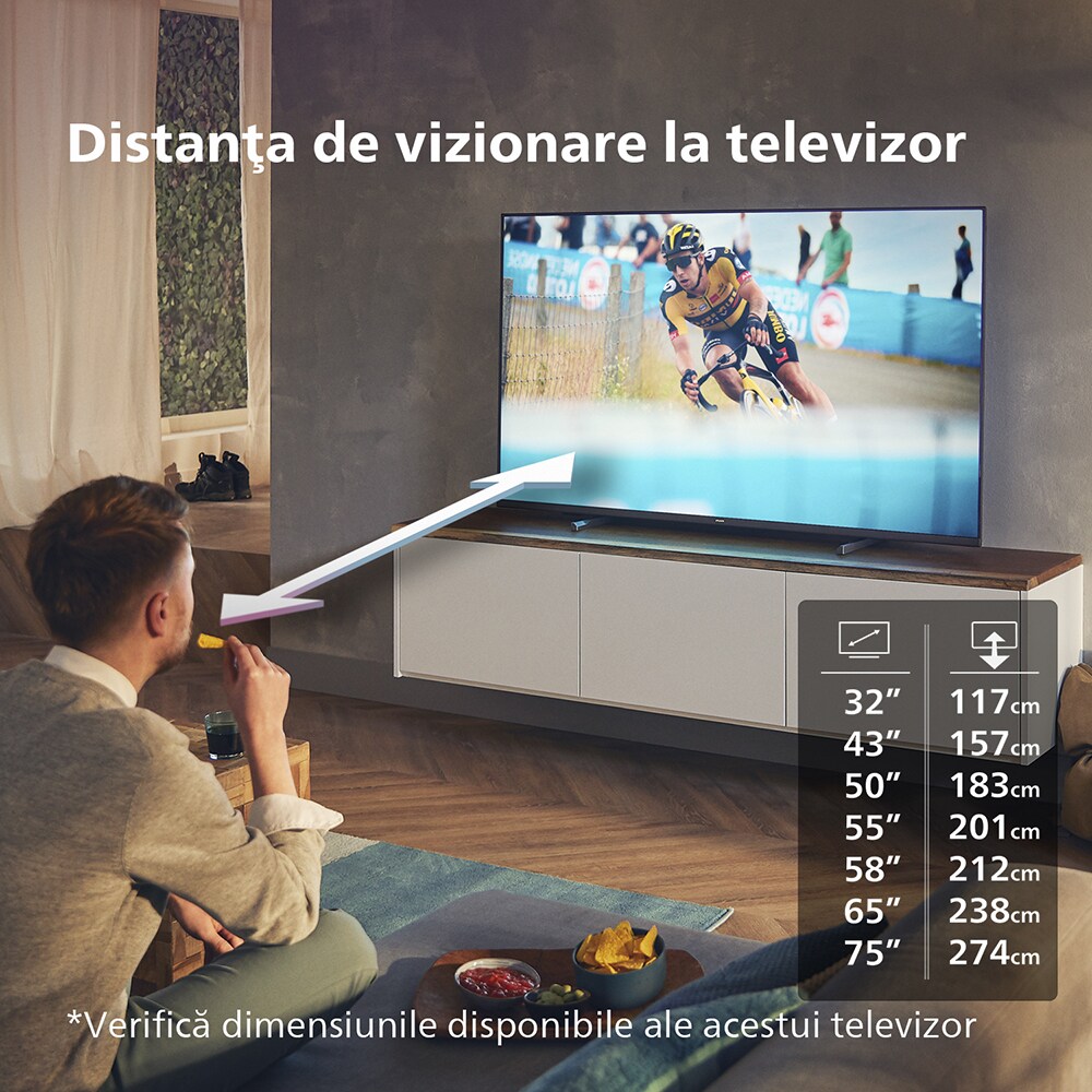 Televizor LED Smart PHILIPS 50PUS7608, Ultra HD 4K, HDR10, 126cm