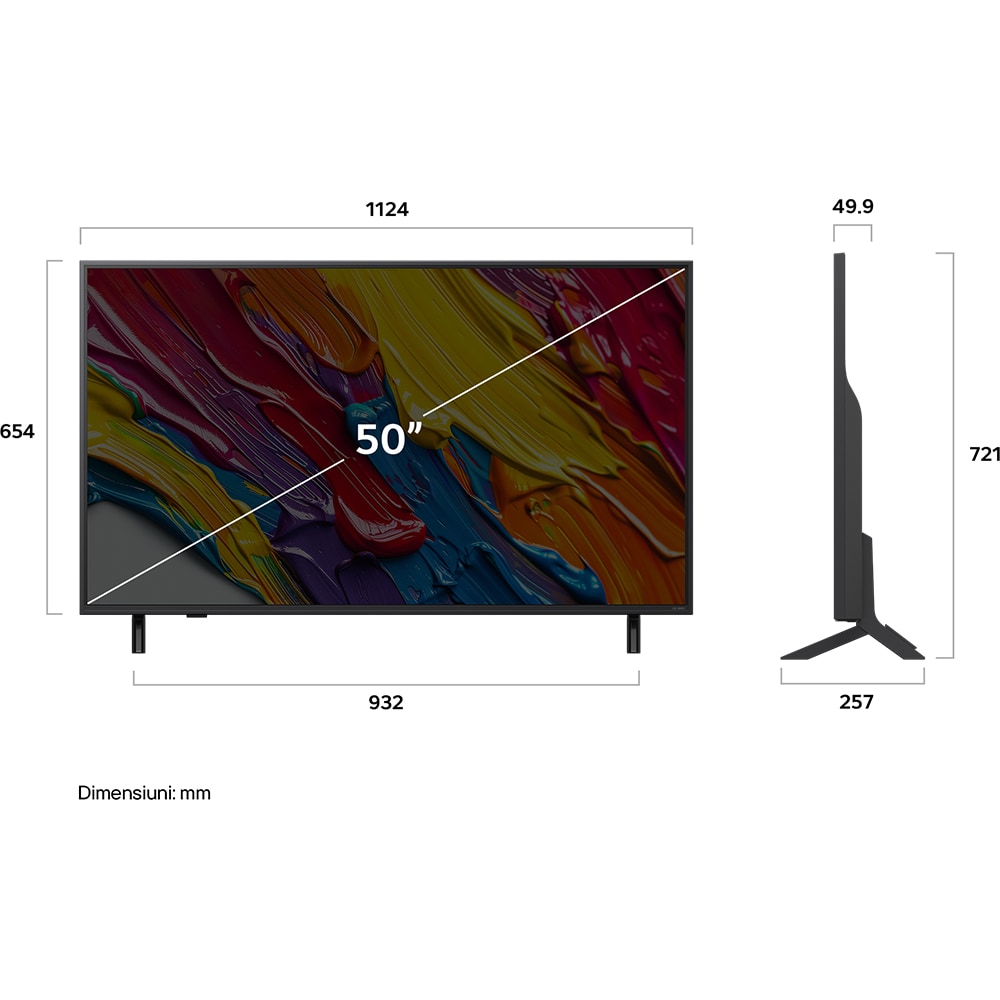Televizor QNED Smart LG 50QNED82A3B, Ultra HD 4K, HDR, 126cm
