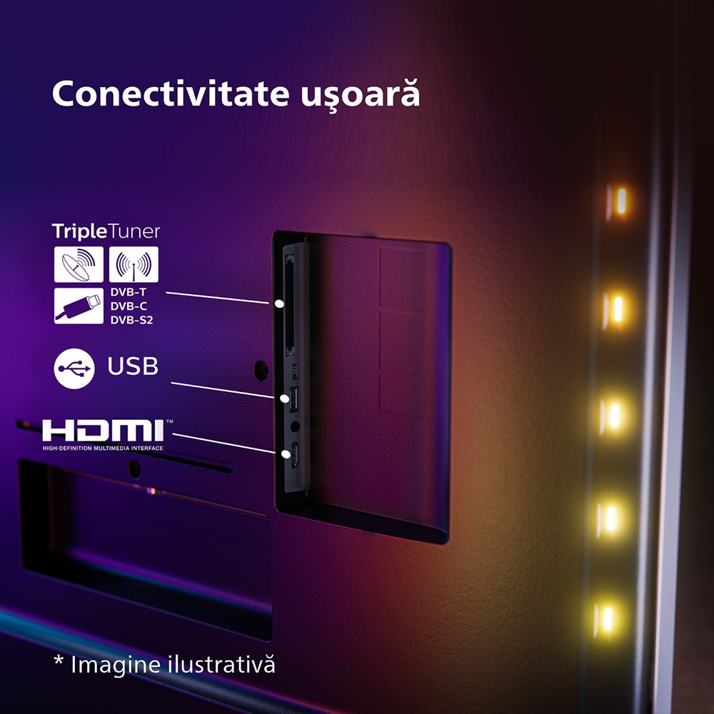Televizor OLED Smart PHILIPS 55OLED818, Ultra HD 4K, HDR10+, 139cm
