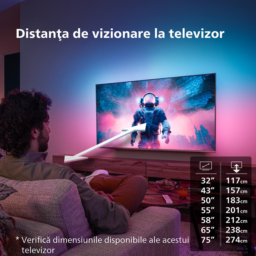 Televizor OLED Smart PHILIPS 55OLED818, Ultra HD 4K, HDR10+, 139cm