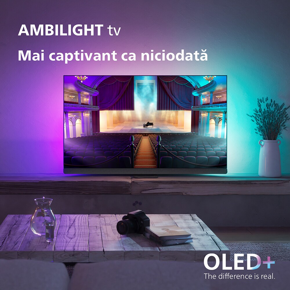 Televizor OLED Smart PHILIPS 55OLED908, Ultra HD 4K, HDR10+, 139cm