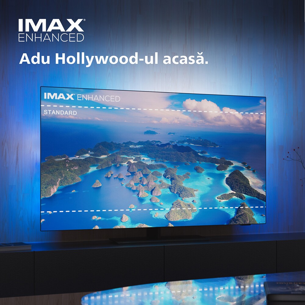 Televizor OLED Smart PHILIPS 55OLED908, Ultra HD 4K, HDR10+, 139cm