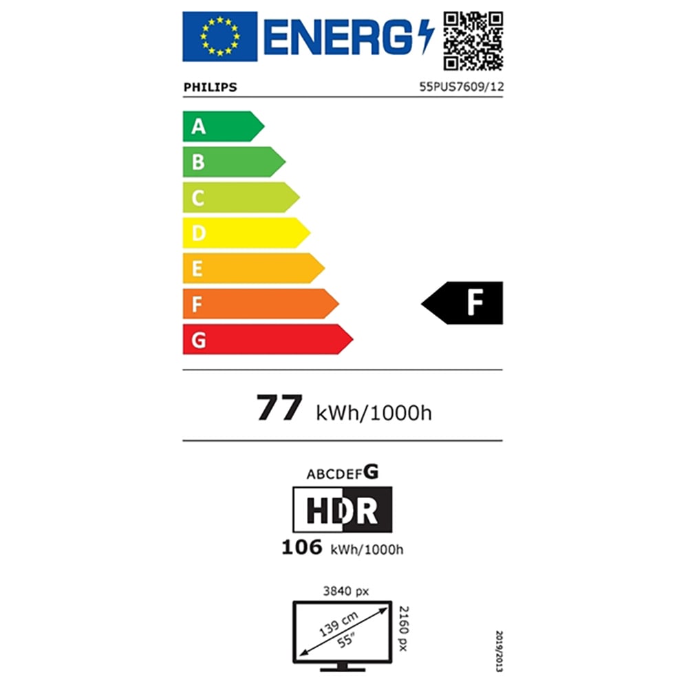 Televizor LED Smart PHILIPS 55PUS7609, Ultra HD 4K, HDR10+, 139cm