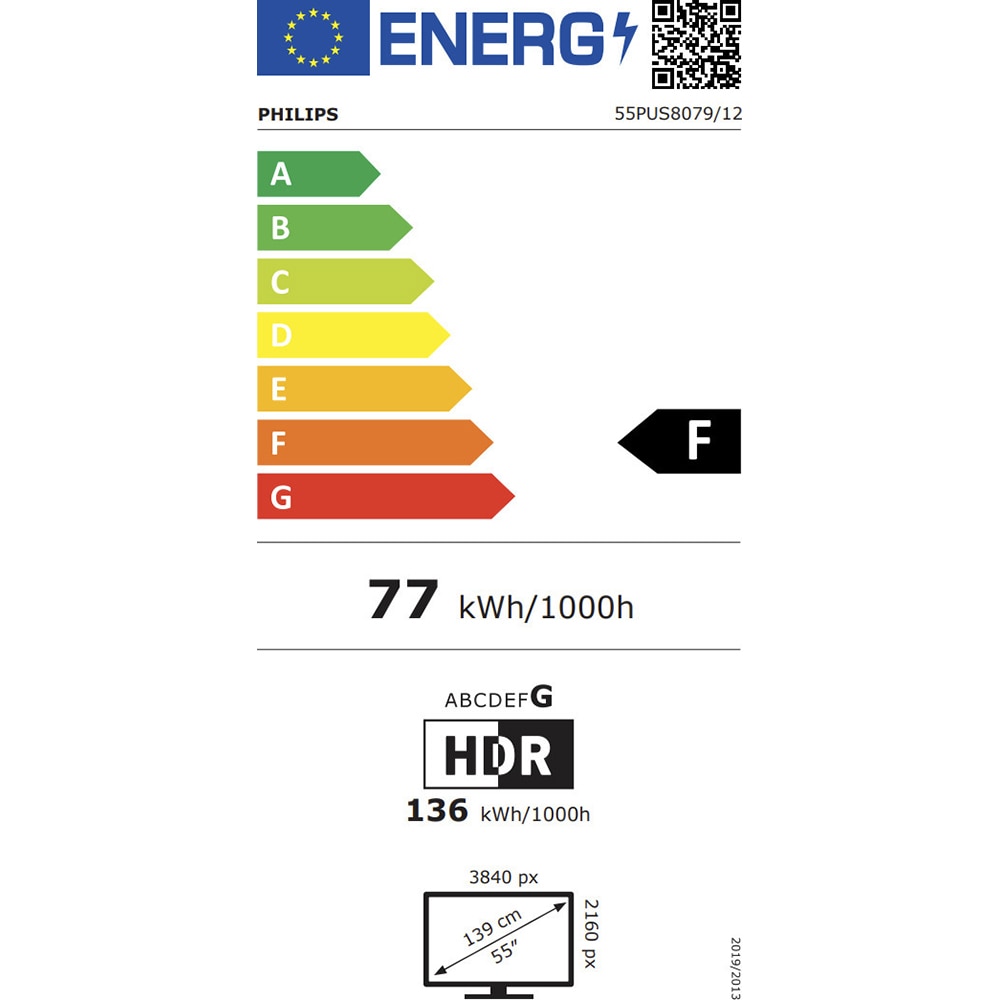 Televizor LED Smart PHILIPS 55PUS8079, Ultra HD 4K, HDR10+, 139cm