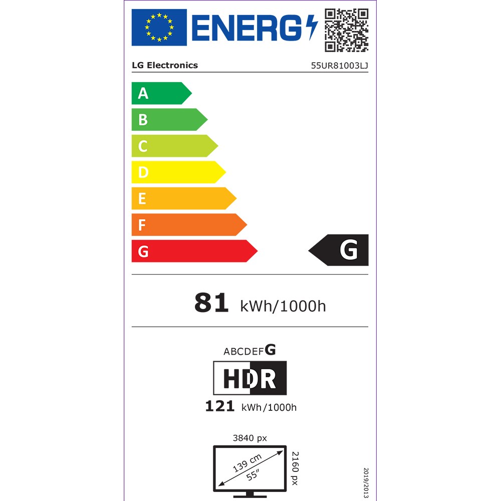 Televizor LED Smart LG 55UR81003LJ, Ultra HD 4K, HDR, 139cm