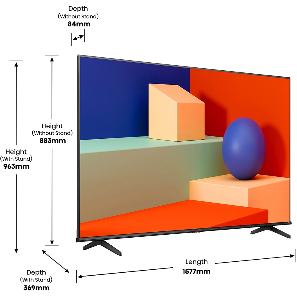 Televizor LED Smart HISENSE 70A6K, UltraHD 4K, HDR, 178cm