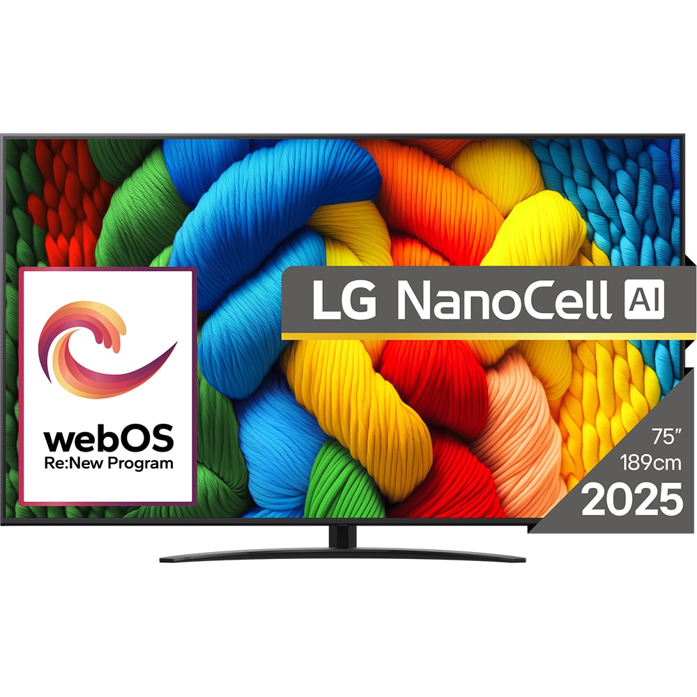 Televizor NanoCell Smart LG 75NANO81A3A, Ultra HD 4K, HDR, 189cm