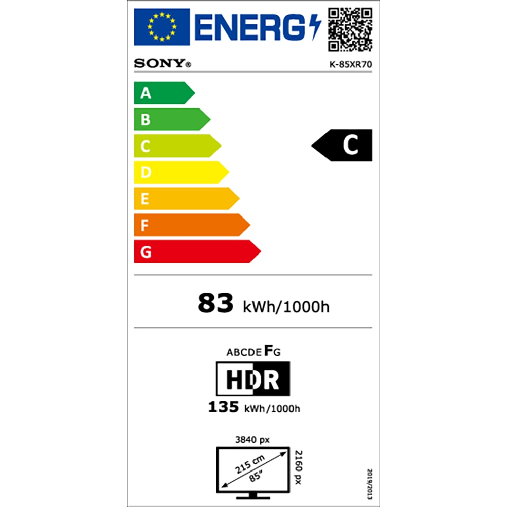 Televizor QLED Smart SONY Bravia 7 K85XR70PAEP, Ultra HD 4K, HDR, 215 cm