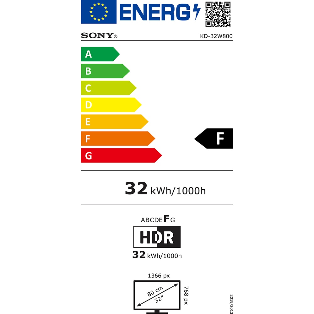 Televizor LED Smart TV SONY 32W800, HD, HDR,10 80cm