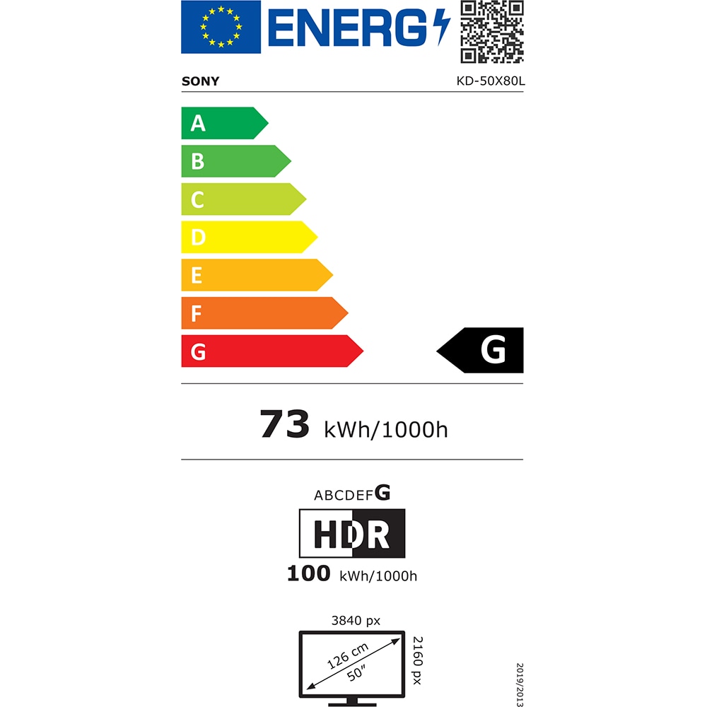 Televizor LED Smart SONY Bravia 50X80L, Ultra HD 4K, HDR, 126cm