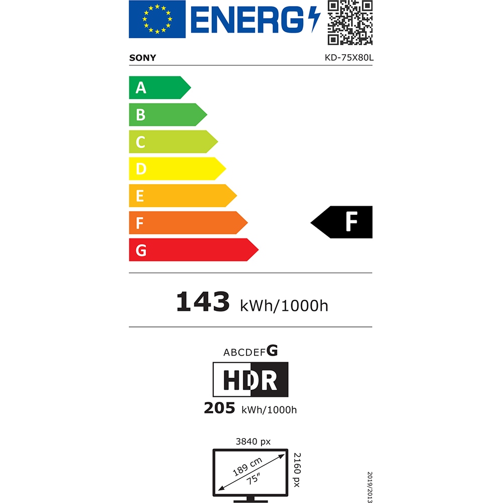 Televizor LED Smart SONY Bravia 75X80L, Ultra HD 4K, HDR, 189cm