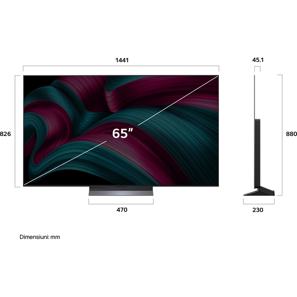 Televizor OLED Evo Smart LG 65C51LA, Ultra HD 4K, HDR, 164cm