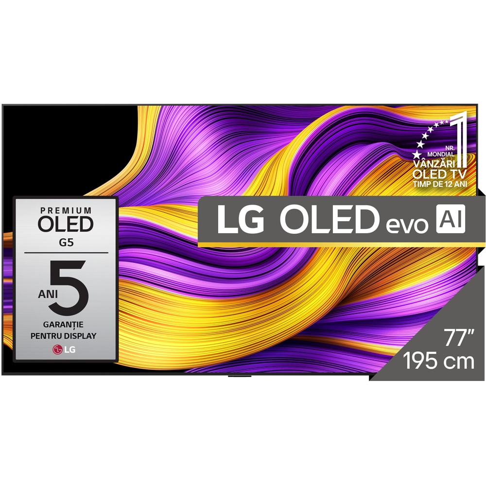 Televizor OLED Evo Smart LG 77G51LW, Ultra HD 4K, HDR, 195cm