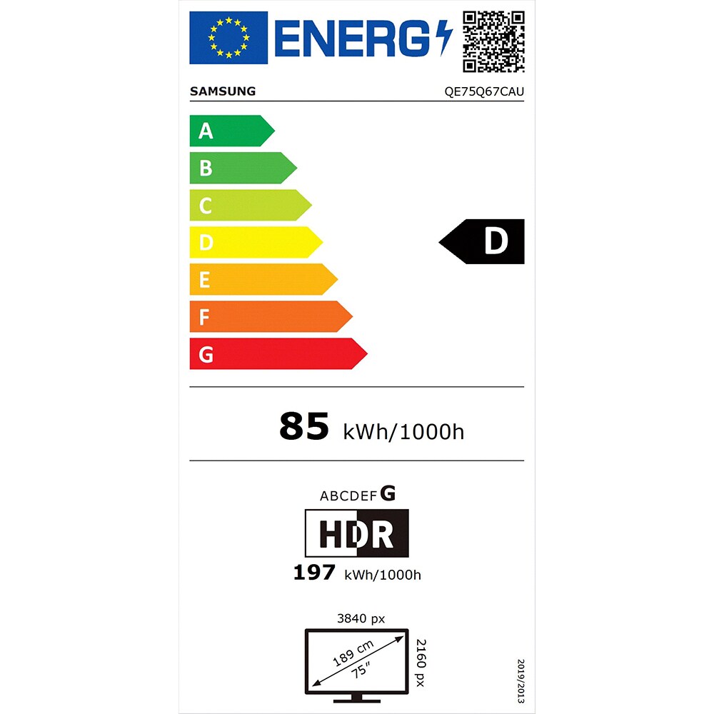 Televizor QLED Smart SAMSUNG 75Q67C, Ultra HD 4K, HDR, 189 cm