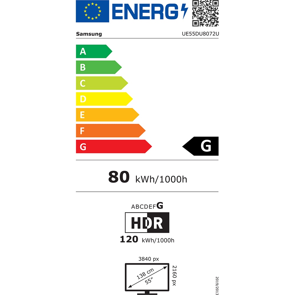 Televizor LED Smart SAMSUNG 55DU8072, UltraHD 4K, HDR, 138cm