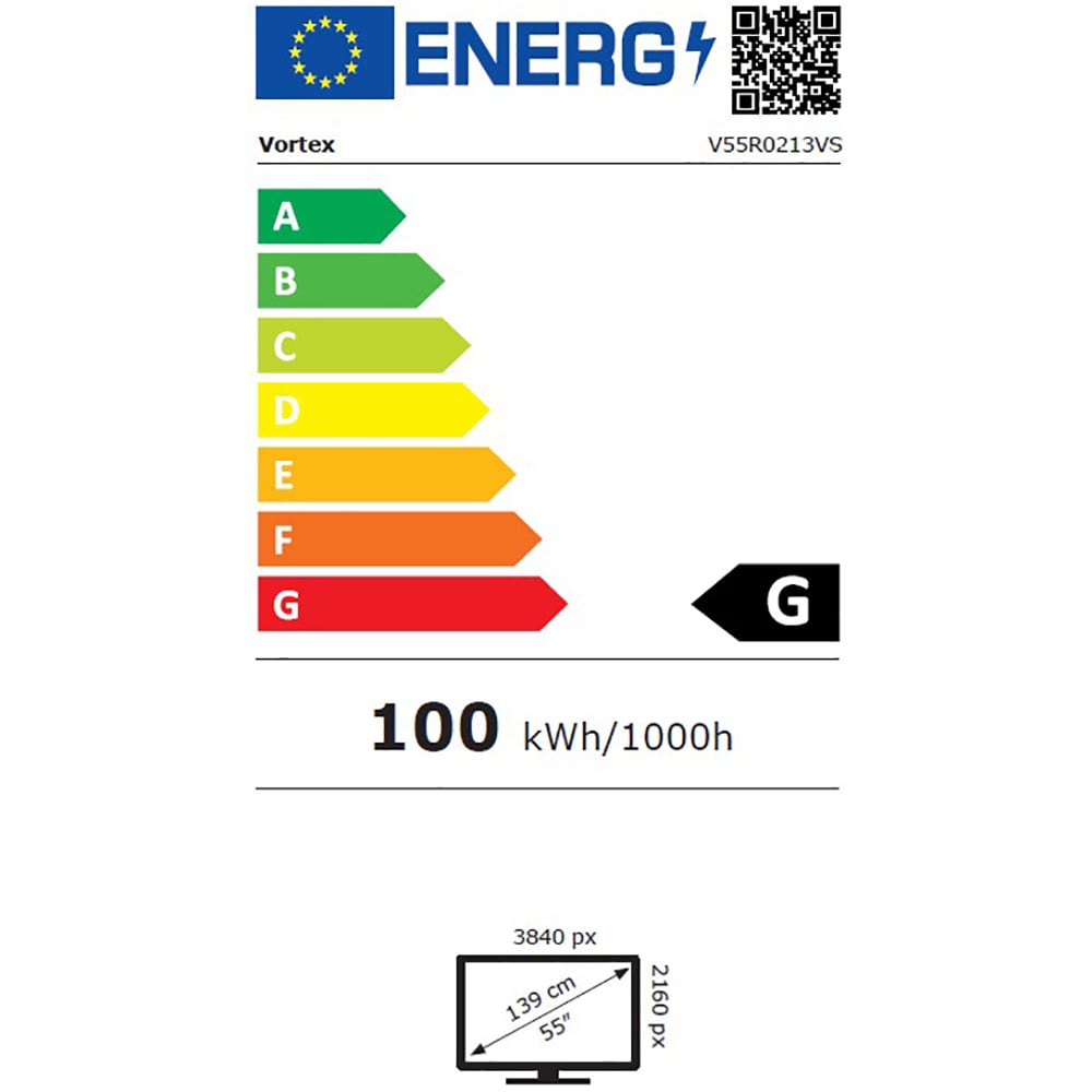 Televizor LED Smart Vortex V55R0213VS, Ultra HD 4K, 139cm