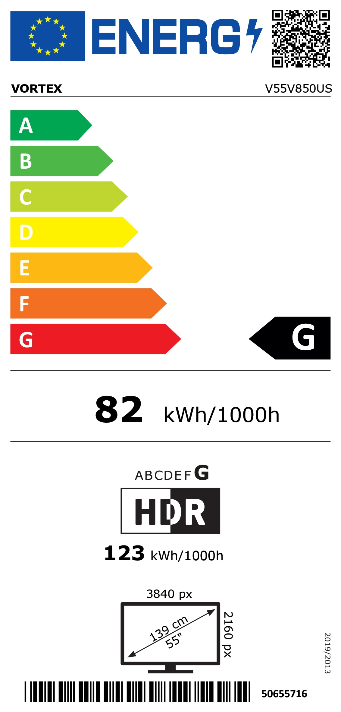 Televizor LED Smart VORTEX V55V850S, Ultra HD 4K, 139cm