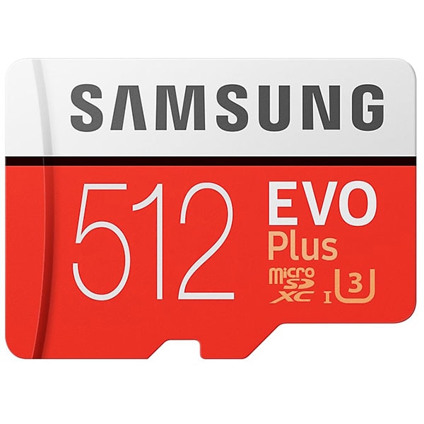 Card de memorie SAMSUNG EVO Plus MicroSDXC 512GB, Clasa 10 UHS-I, 100MBs, adaptor