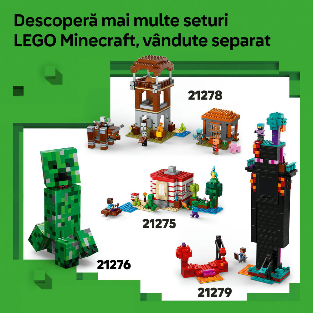 LEGO Minecraft: Mina Tarnacop 21277, 8 ani+, 530 piese