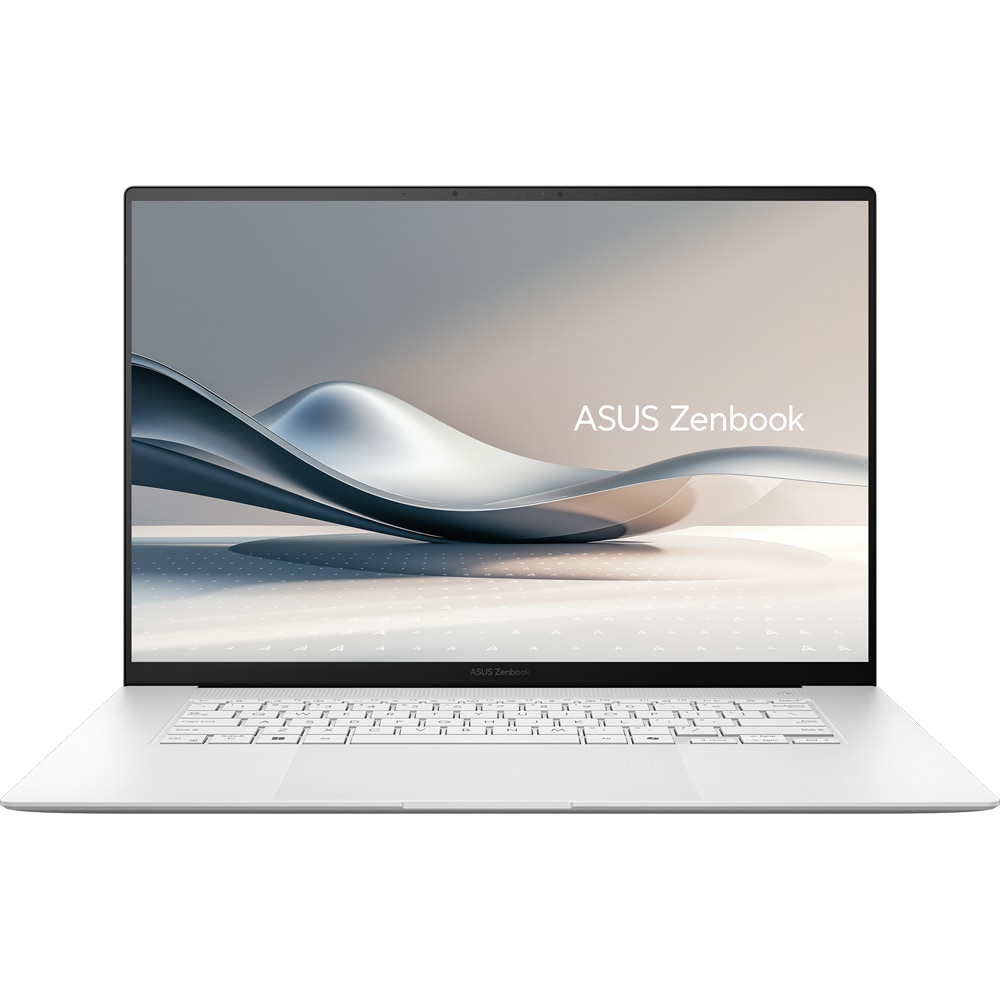 Laptop ASUS Zenbook 16 OLED UM5606WA-RK276X, AMD Ryzen AI 9 HX 370 pana la 5.1GHz, 16" 3K, 32GB, SSD 1TB, AMD Radeon 690M Graphics, Windows 11 Pro, Scandinavian White