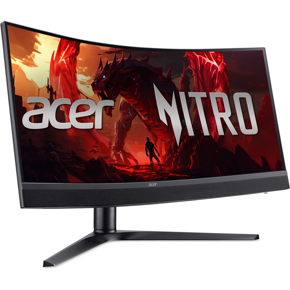 Monitor Gaming curbat LED VA ACER Nitro XZ343CURX0, 34", WQHD, 200 Hz, AMD FreeSync Premium, HDR 400, boxe, negru