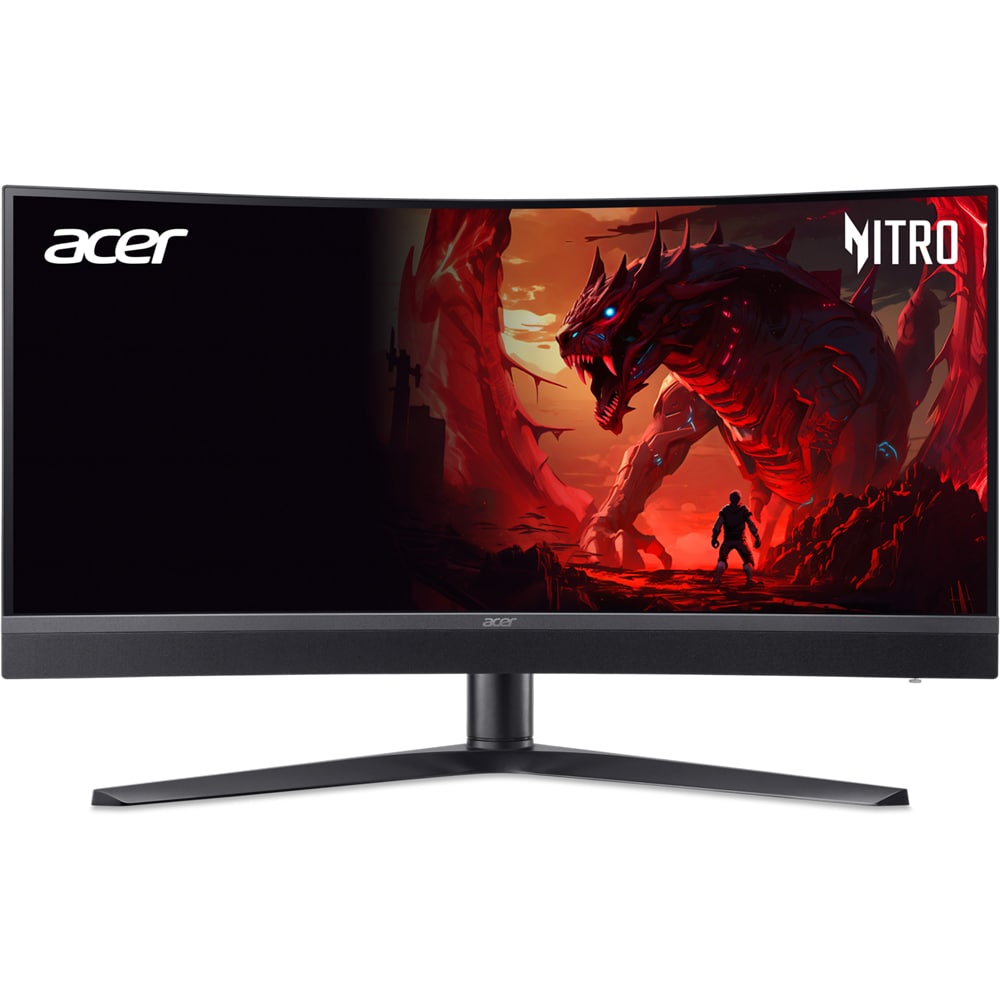 Monitor Gaming curbat LED VA ACER Nitro XZ343CURX0, 34", WQHD, 200 Hz, AMD FreeSync Premium, HDR 400, boxe, negru