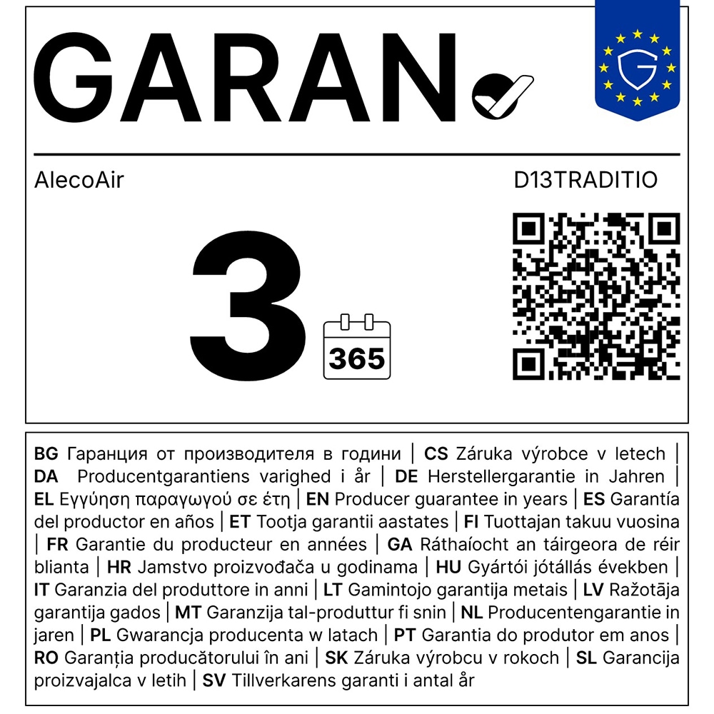 Dezumidificator aer ALECOAIR D13 Traditio, 13l/zi, 170W, Wi-Fi, alb
