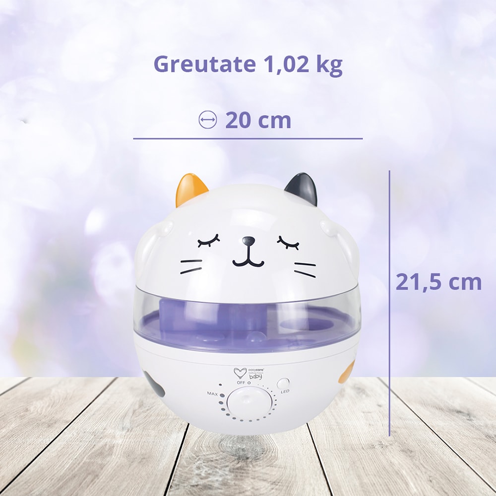 Umidificator ultrasonic EASYCARE EASY00116, 200ml, alb-mov