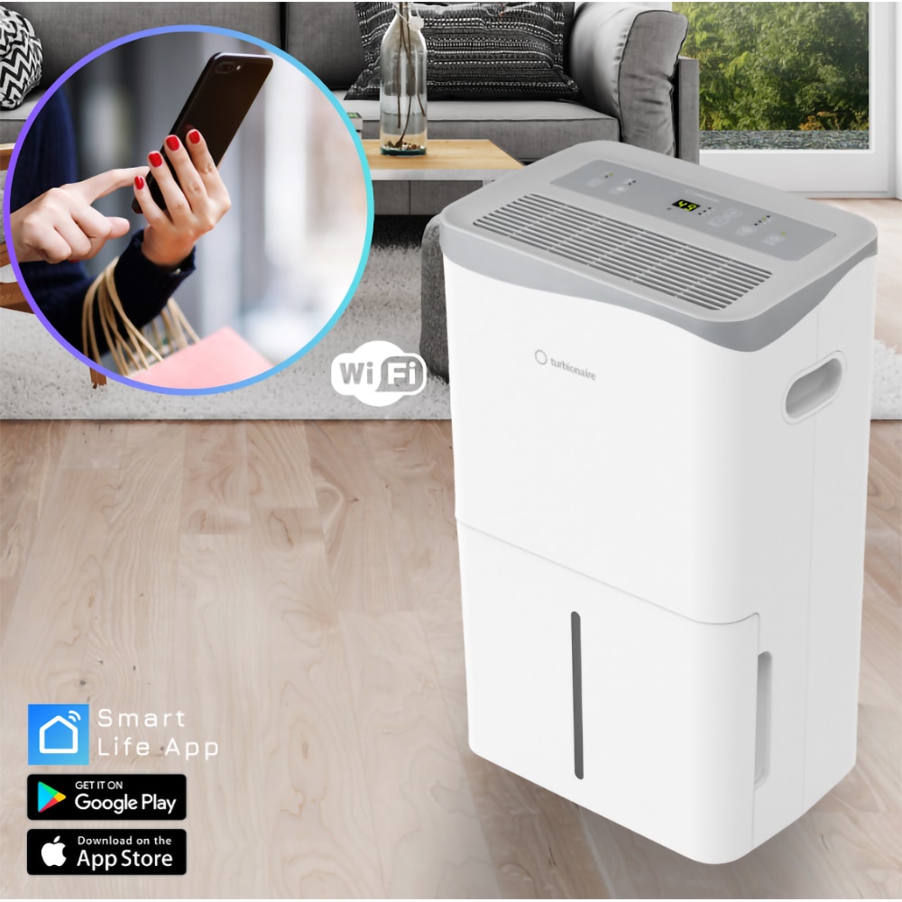Dezumidificator TURBIONAIRE Senso 50 Max, 50l/zi, 685W, Wi-Fi, alb