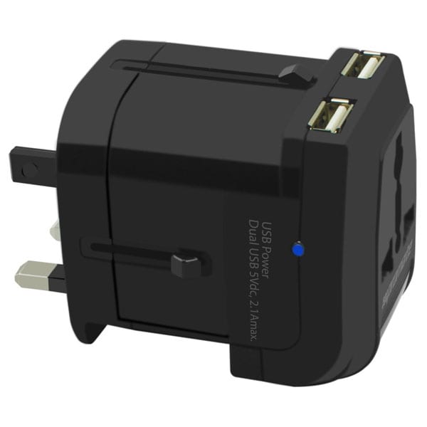 Adaptor priza PROMATE uniPro.4, universal, negru