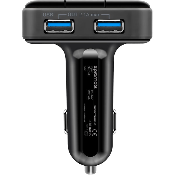 Modulator FM cu Bluetooth PROMATE SMARTUNE-2, 2 x USB, Jack 3.5
