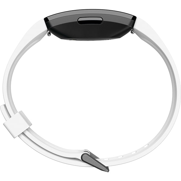 Bratara fitness FITBIT Inspire HR, Android/iOS, silicon, alb-negru