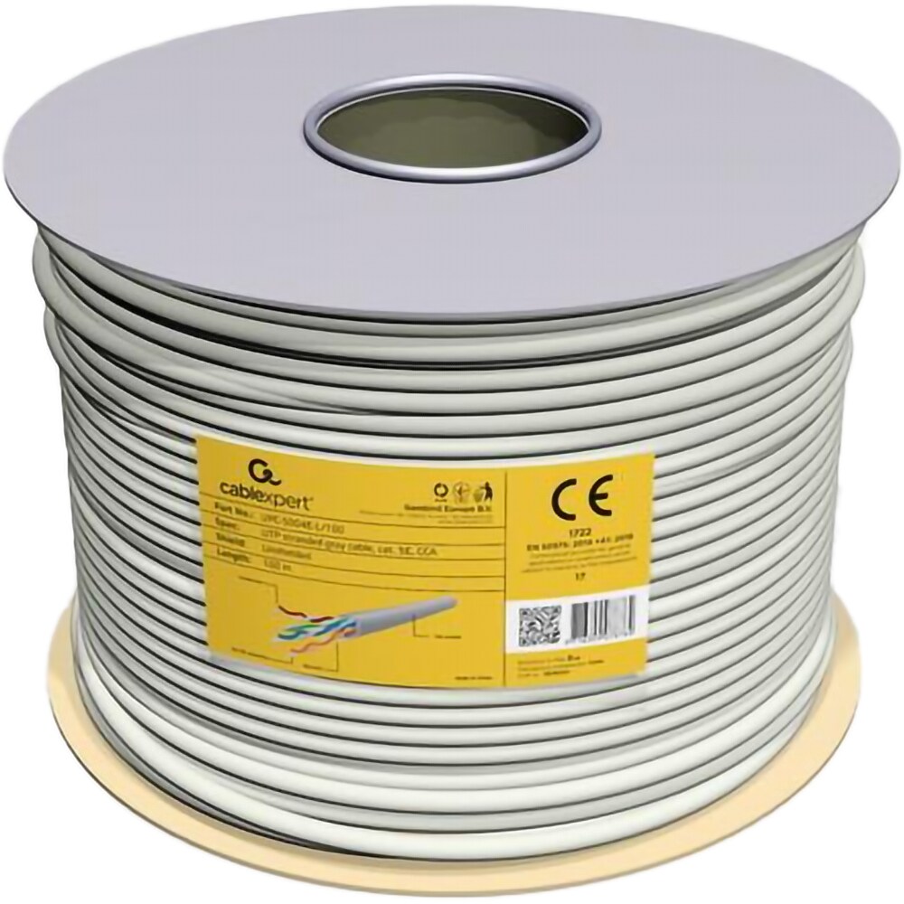 Cablu de retea UTP CAT5e GEMBIRD UPC-5004E-L/100, 100 m, gri