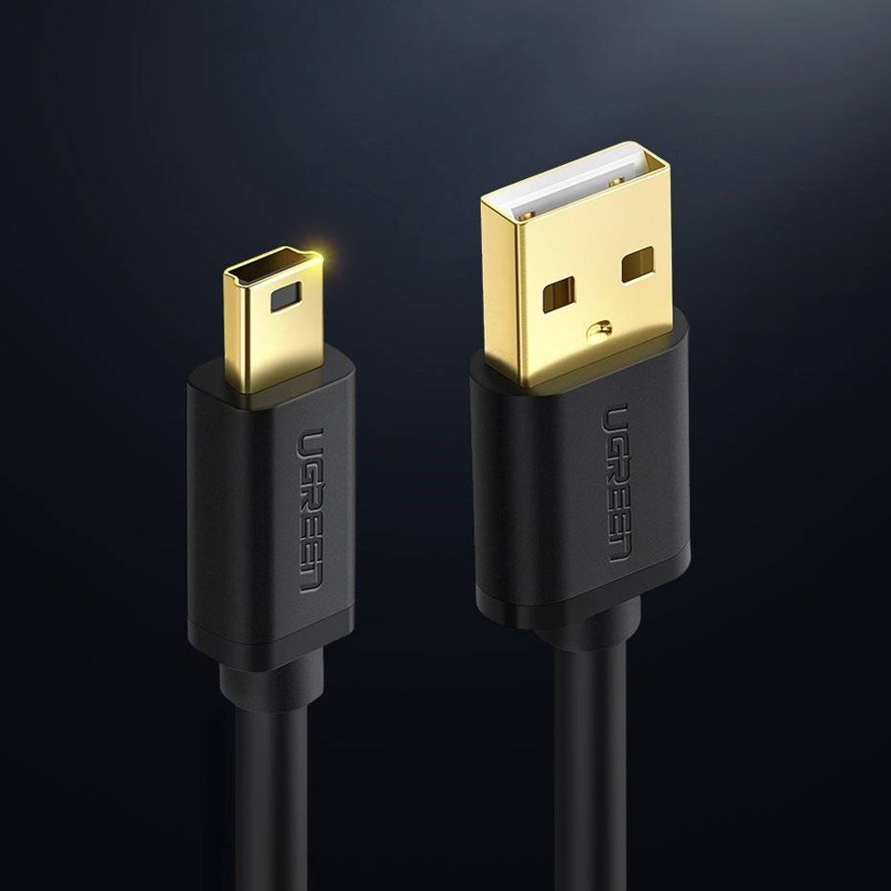 Cablu de date USB A - mini USB B UGREEN 10355, 1m, negru