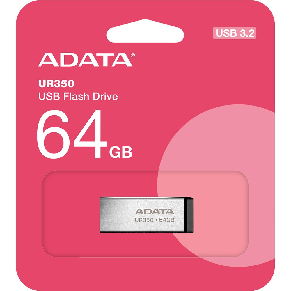 Memorie USB ADATA UR350, 64GB, USB 3.2 Gen 1, gri