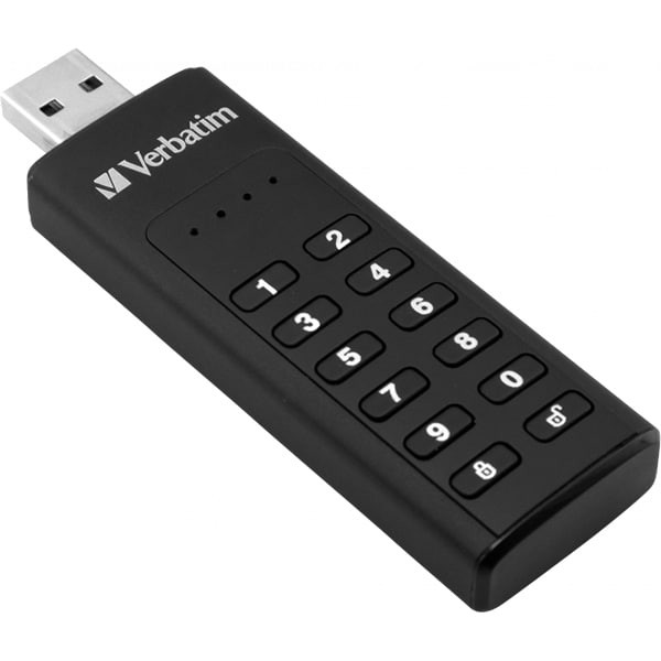 Memorie USB VERBATIM Keypad Secure, 128GB, USB 3.0, negru