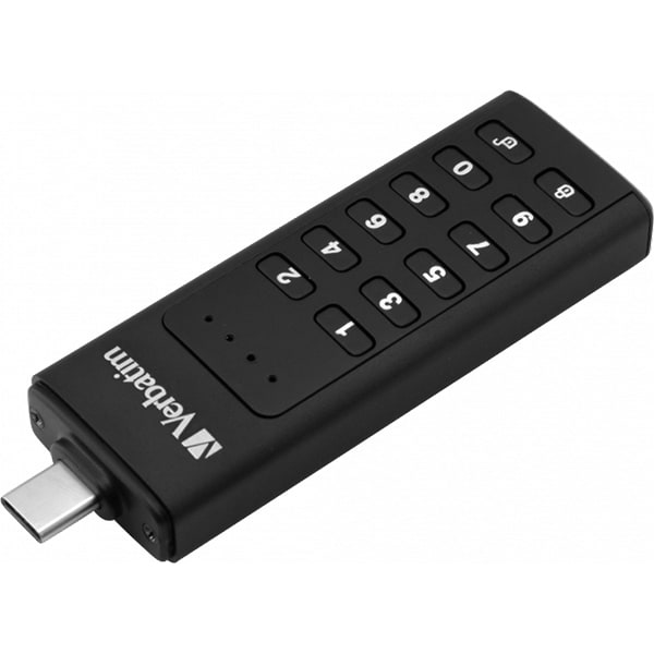Memorie USB VERBATIM Keypad Secure, 128GB, USB 3.1, negru