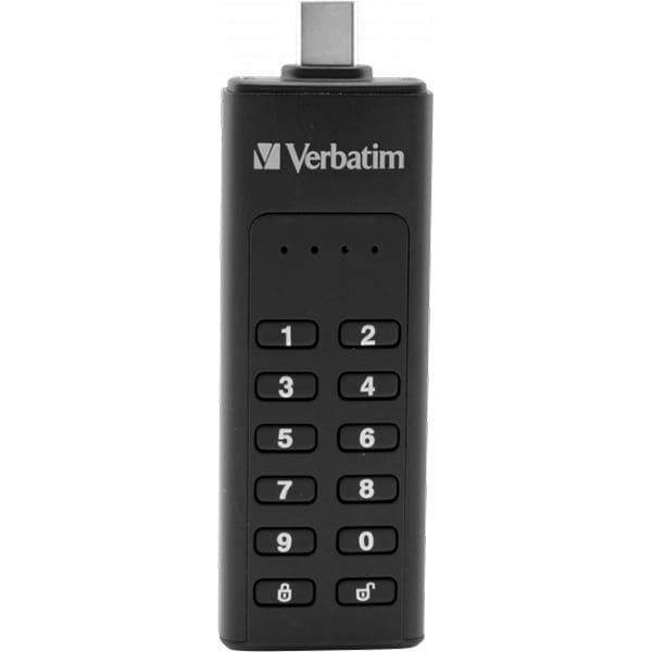 Memorie USB VERBATIM Keypad Secure, 128GB, USB 3.1, negru