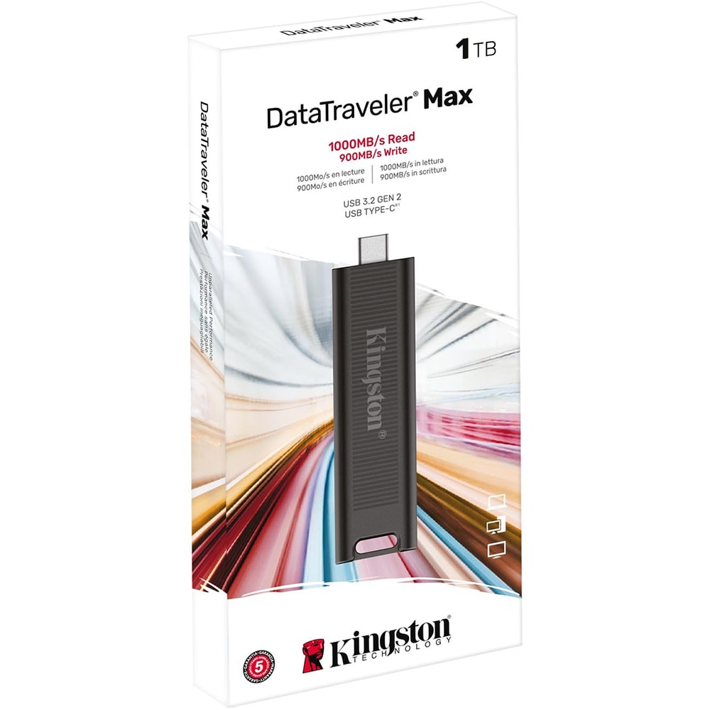Memorie USB KINGSTON DataTraveler Max DTMAX/1TB, 1TB, USB 3.2 Type-C Gen 2, negru
