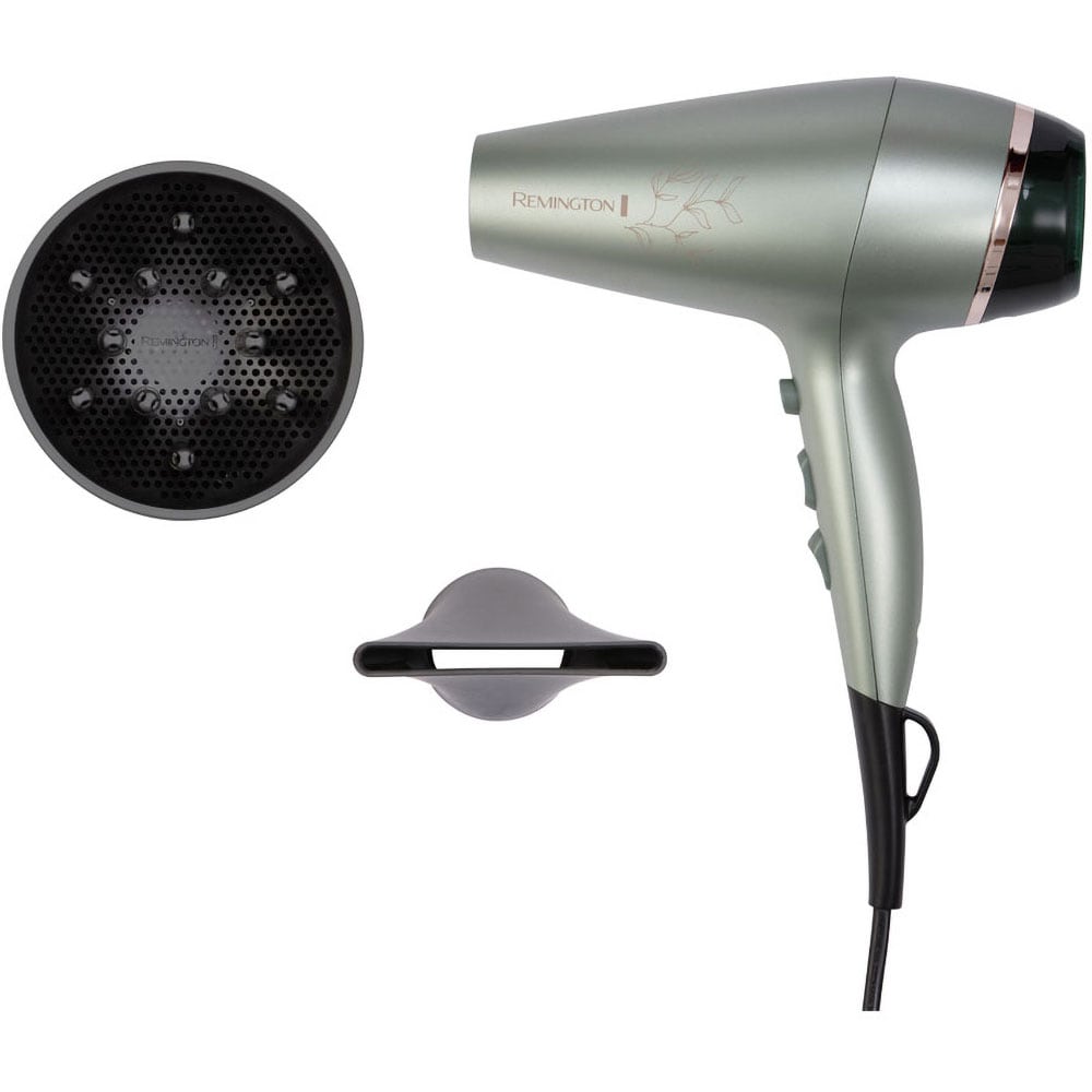 Uscator de par REMINGTON Botanicals AC5860, 2300W, 2 viteze, 3 trepte temperatura, verde fosforescent