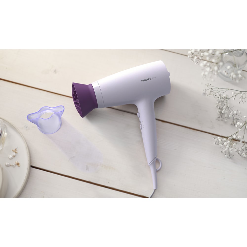 Uscator de par PHILIPS Seria 3000 BHD341/10, 2100W, 2 viteze, 3 trepte temperatura, ThermoProtect, mov
