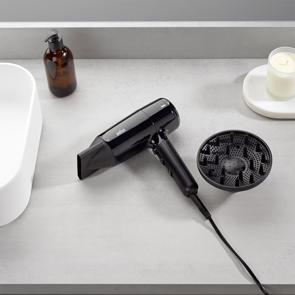 Uscator de par BRAUN BRHD225E, 2200W, 2 viteze, 3 trepte temperatura, negru