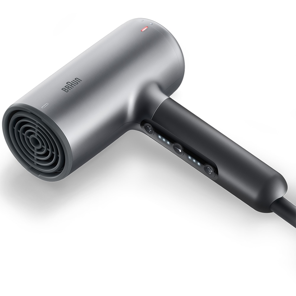 Uscator de par BRAUN BRHD435E, 2200W, 3 viteze, 3 trepte temperatura, argintiu