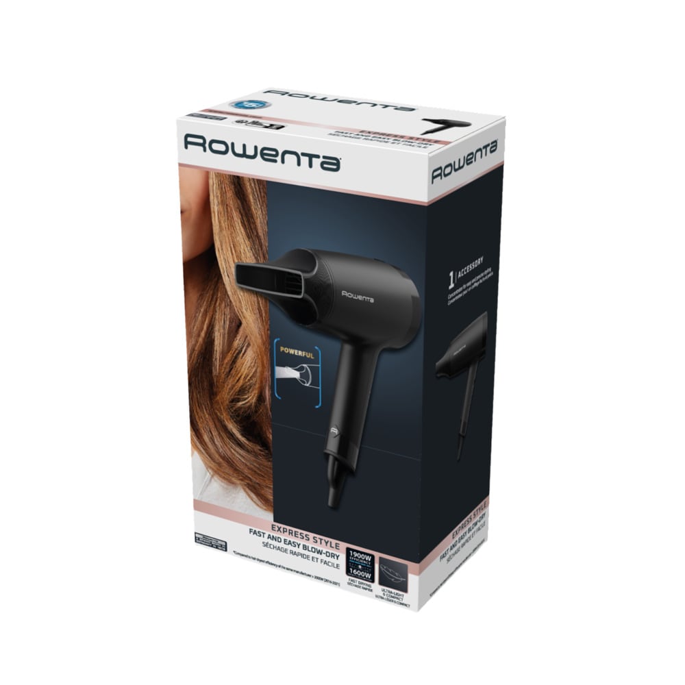 Uscator de par ROWENTA Express Style CV1801F0, 1600W, 2 viteze, negru