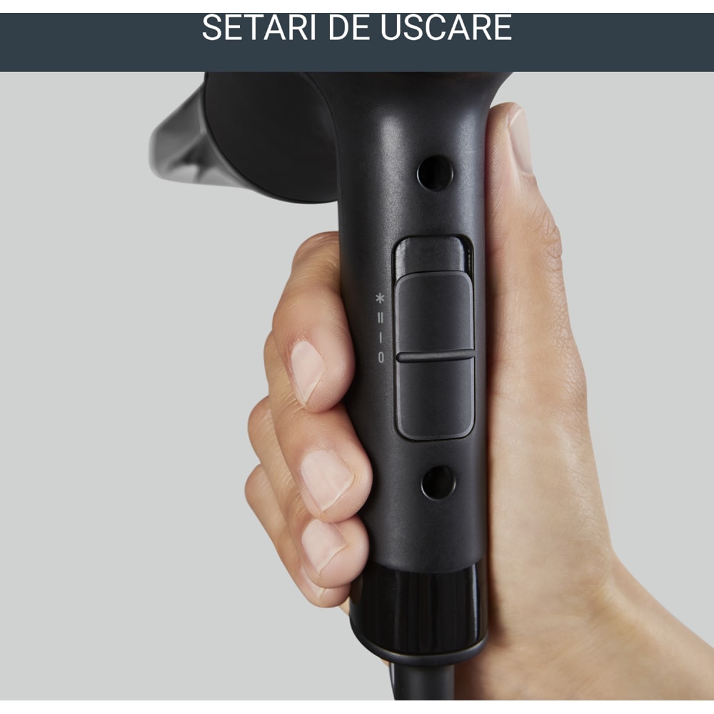 Uscator de par ROWENTA Style Iconic CV1810F0, 1600W, 2 viteze, negru