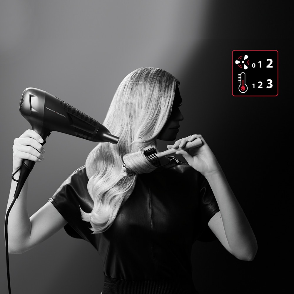 Uscator de par ROWENTA X Karl Lagerfeld CV581LF0, 2100W, 2 viteze, negru